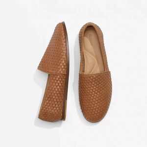 NISOLO MEN'S ALEJANDRO WOVEN LEATHER SLIP ON SHOES TOBACCO BROWN 11 NIB $190